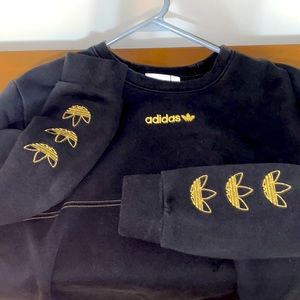 Adidas Black/Gold Trefoil Crewneck